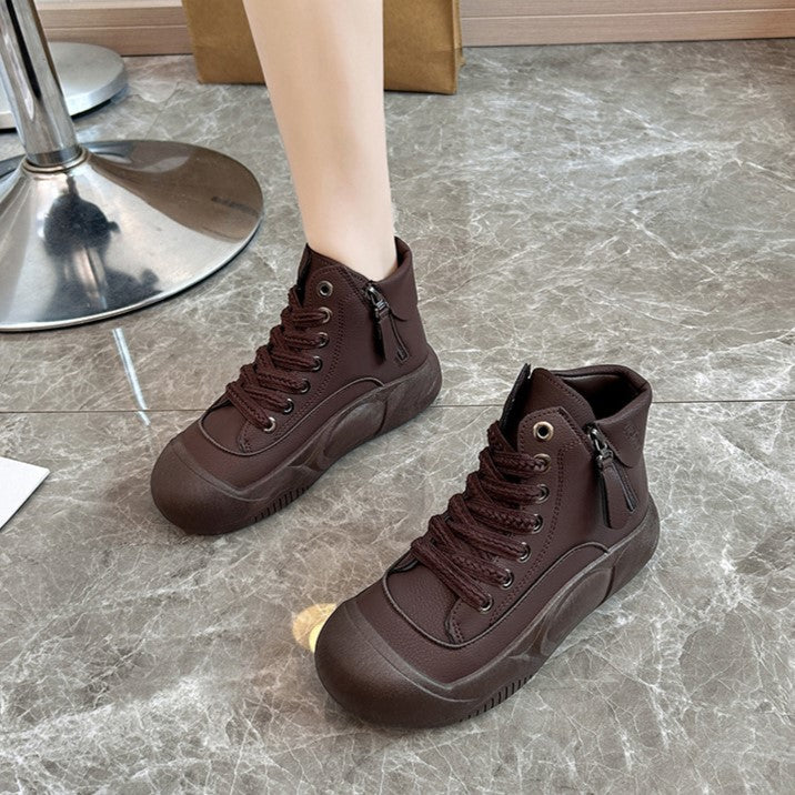 2025 Autumn/Winter High-Top Sneakers for Women, Trendy & Versatile Casual Platform Shoes, Comfortable Stylish Fashionable Streetwear, Breathable and Durable