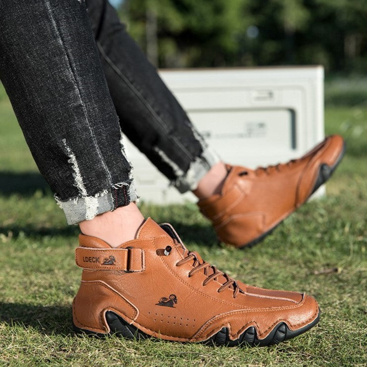 Men’s Octopus High-Top Lace-Up Hand-Sewn Leisure Boots
