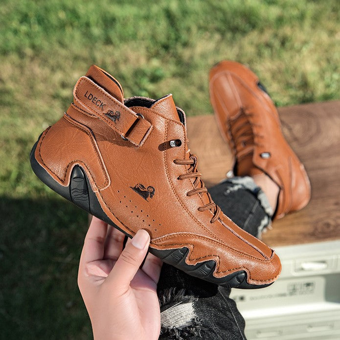 Men’s Octopus High-Top Lace-Up Hand-Sewn Casual Work Boots