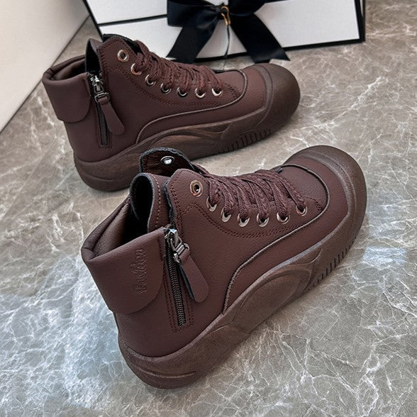 2025 Autumn/Winter High-Top Sneakers for Women, Trendy & Versatile Casual Platform Shoes, Comfortable Stylish Fashionable Streetwear, Breathable and Durable