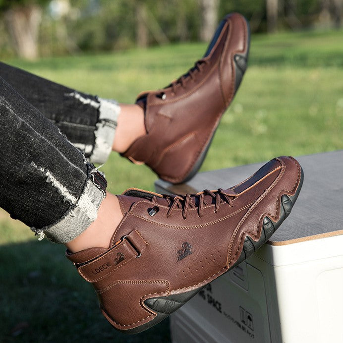Men’s Octopus High-Top Lace-Up Hand-Sewn Casual Work Boots