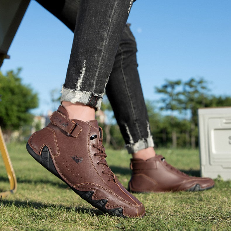 Men’s Octopus High-Top Lace-Up Hand-Sewn Casual Work Boots