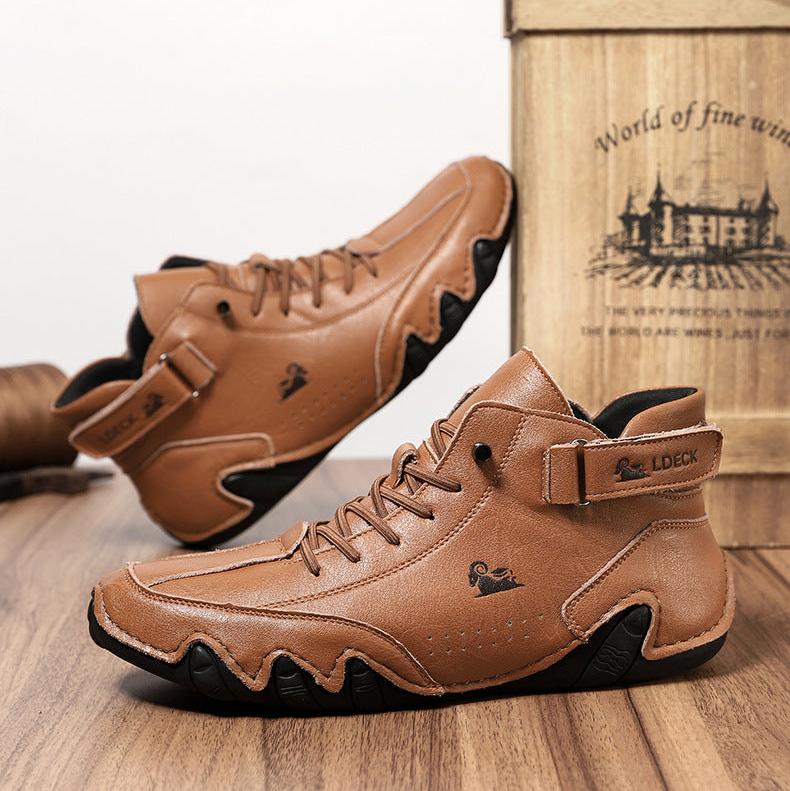 Men’s Octopus High-Top Lace-Up Hand-Sewn Casual Work Boots