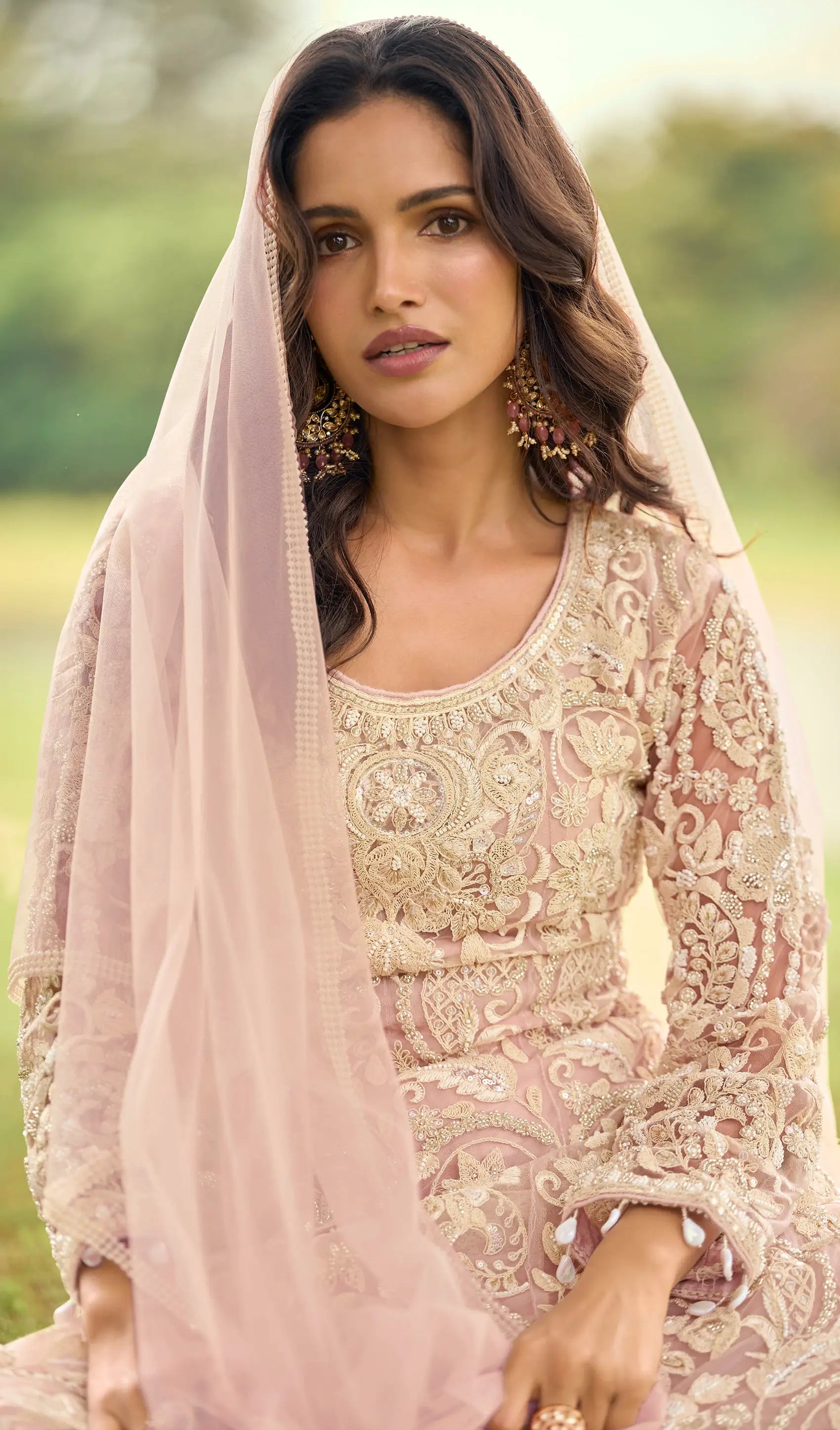 Blush Pink Heavy Embroidery Salwar Suit