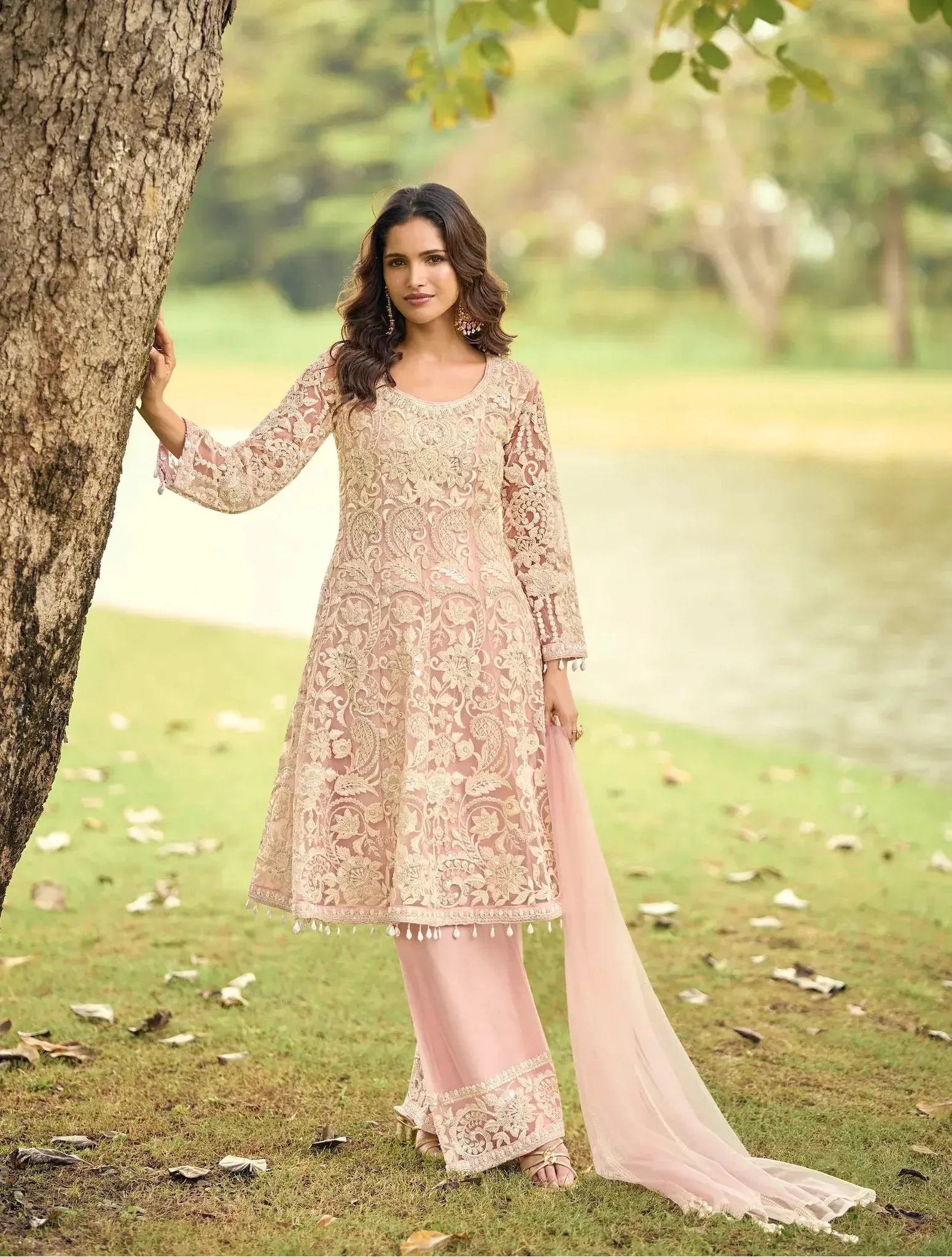 Blush Pink Heavy Embroidery Salwar Suit