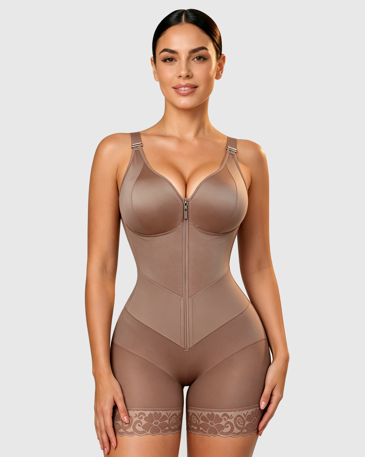 Zipper Tummy Control & Butt Lifter Shapewear Bodysuit