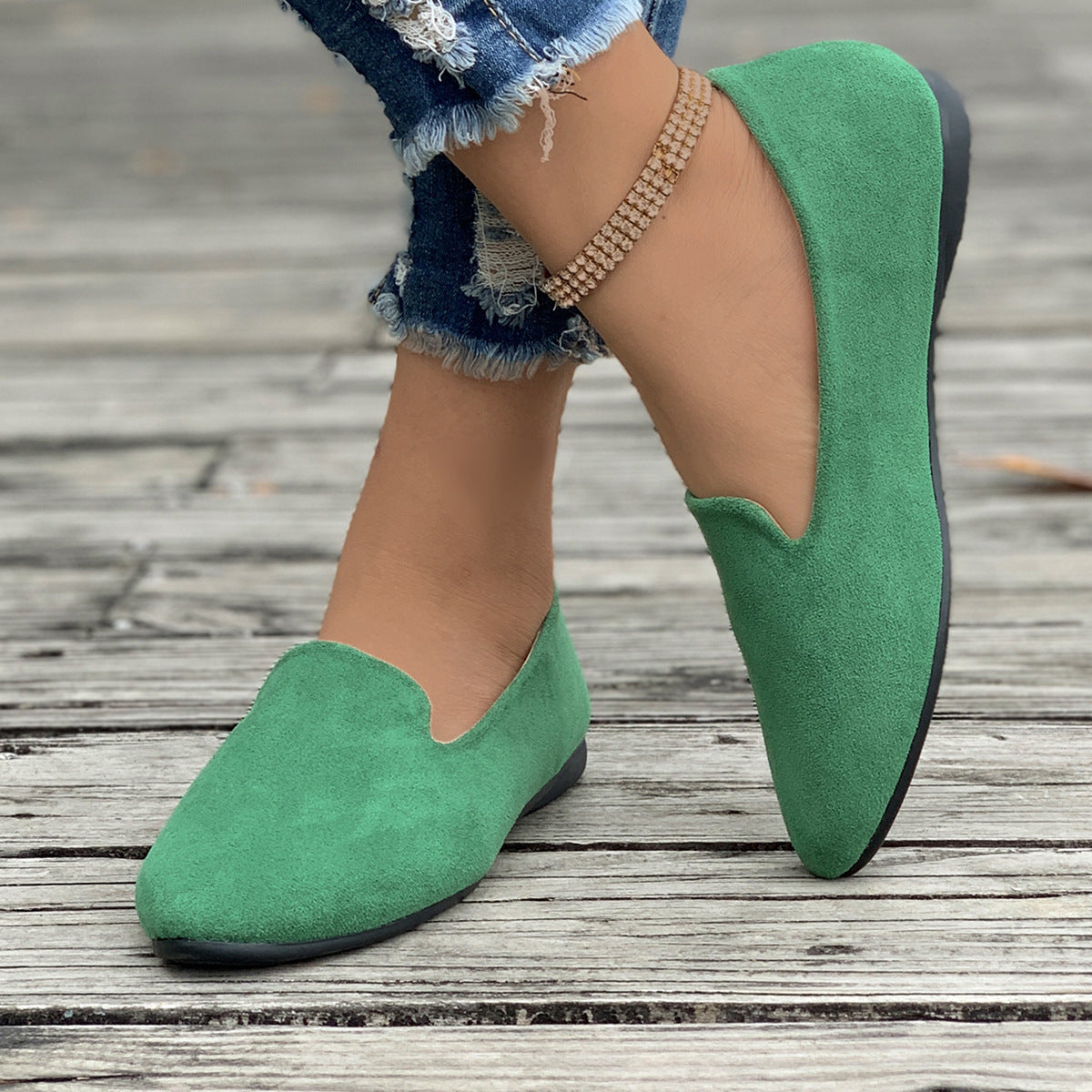 Women's Plus Size Pointed-Toe Slip-On Loafers Casual Flat Comfort Shoes