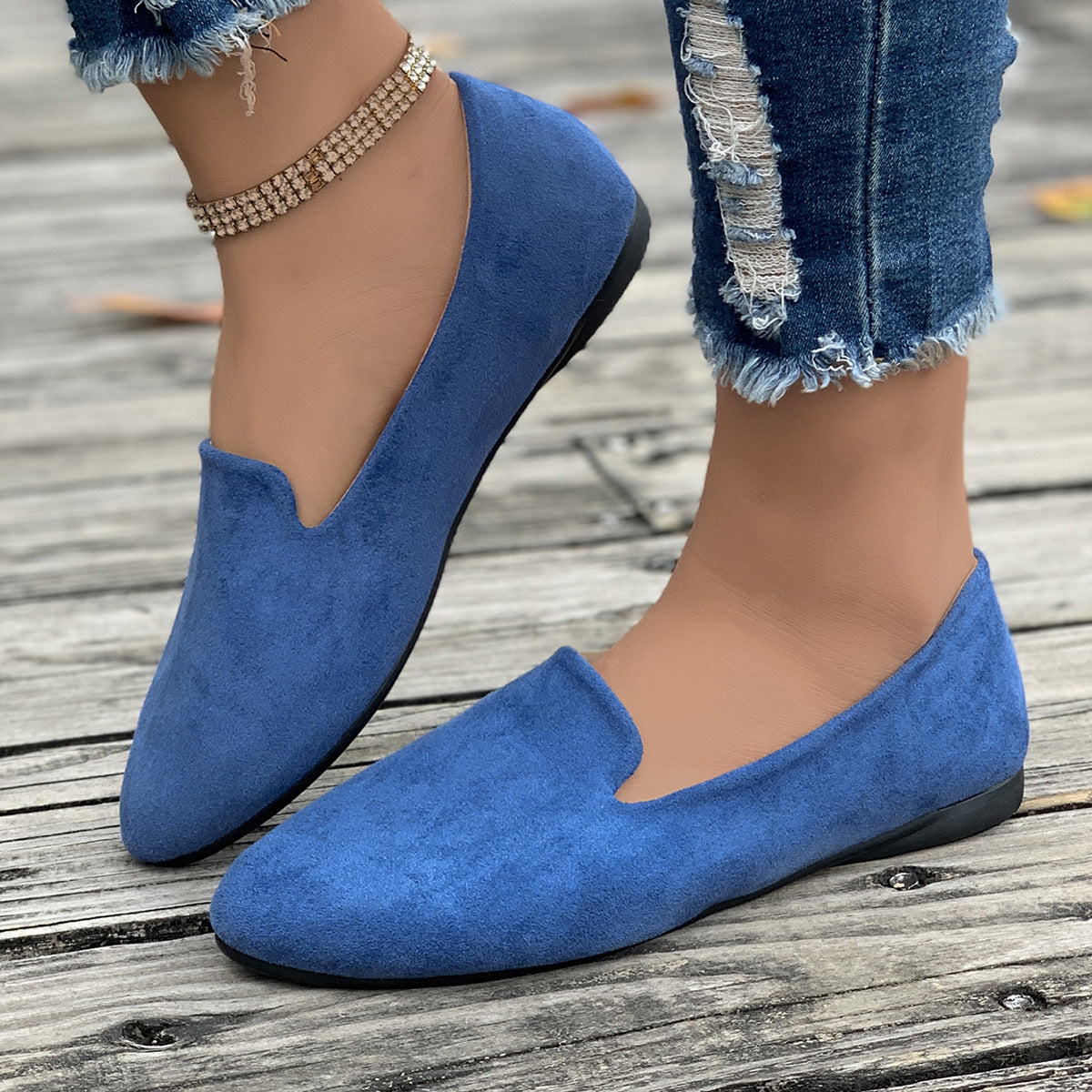 Women's Plus Size Pointed-Toe Slip-On Loafers Casual Flat Comfort Shoes