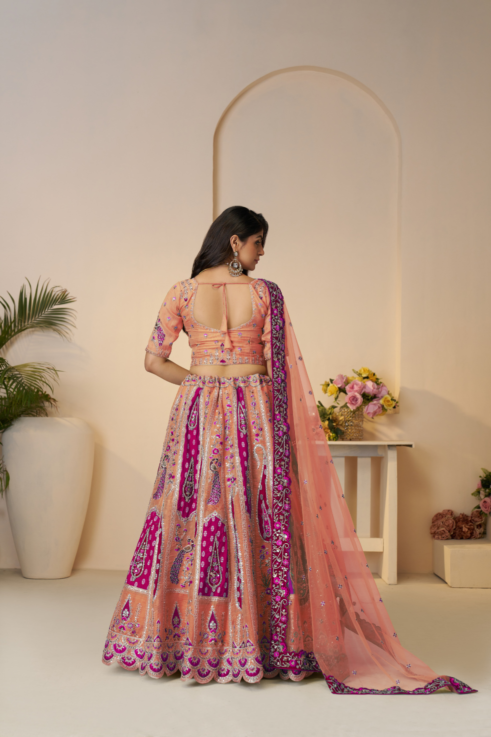 Sunrise Orange Traditional Designer Silk Lehenga with Elegant Cutwork - qivii