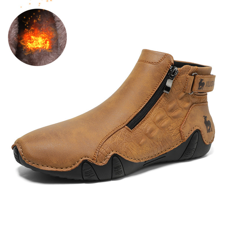 TrailFlex Pro Men's Boots Large Size Zip-Up Combat Boots for Outdoor & Casual Wear