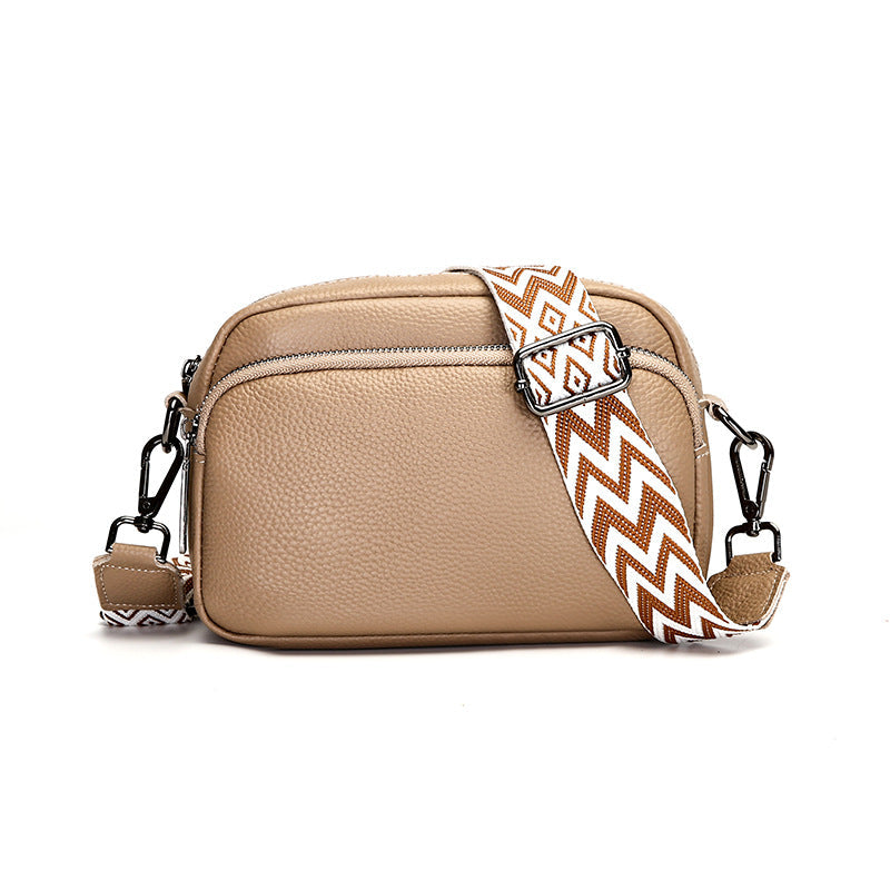 Women's Premium Minimalist Genuine Leather Solid-Color Square Bag – Versatile Multi-Functional Camera Bag