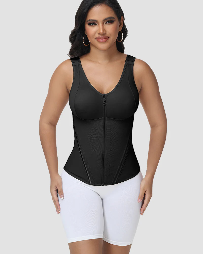 Shapshe® Corset Vest with Padded Bra Front Zipper Waist Trainer