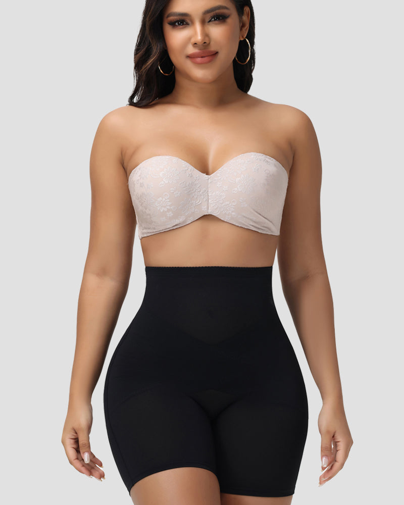 Shapshe® High Waist Mesh Cross Tummy Control Shaping Shorts (Pre-Sale)