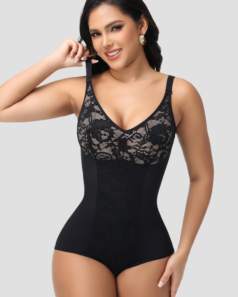 Shapshe® Sexy V Neck Lace Briefs Shapewear Bodysuit (Pre-Sale)