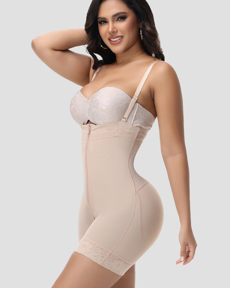 Shapshe® Fajas Zipper Crotch Detachable Straps Shaping Shorts - By Qivii