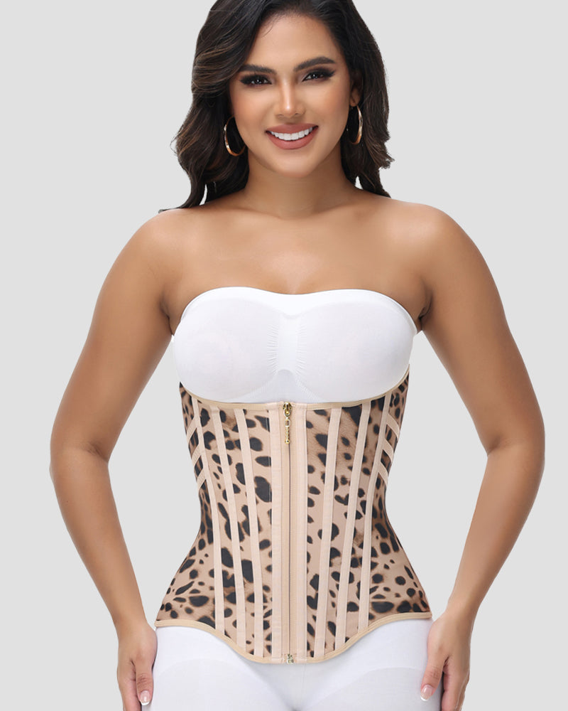Shapshe® Fajas Colombianas 3 Row Hook and Eye Front Zipper Waist Trainer