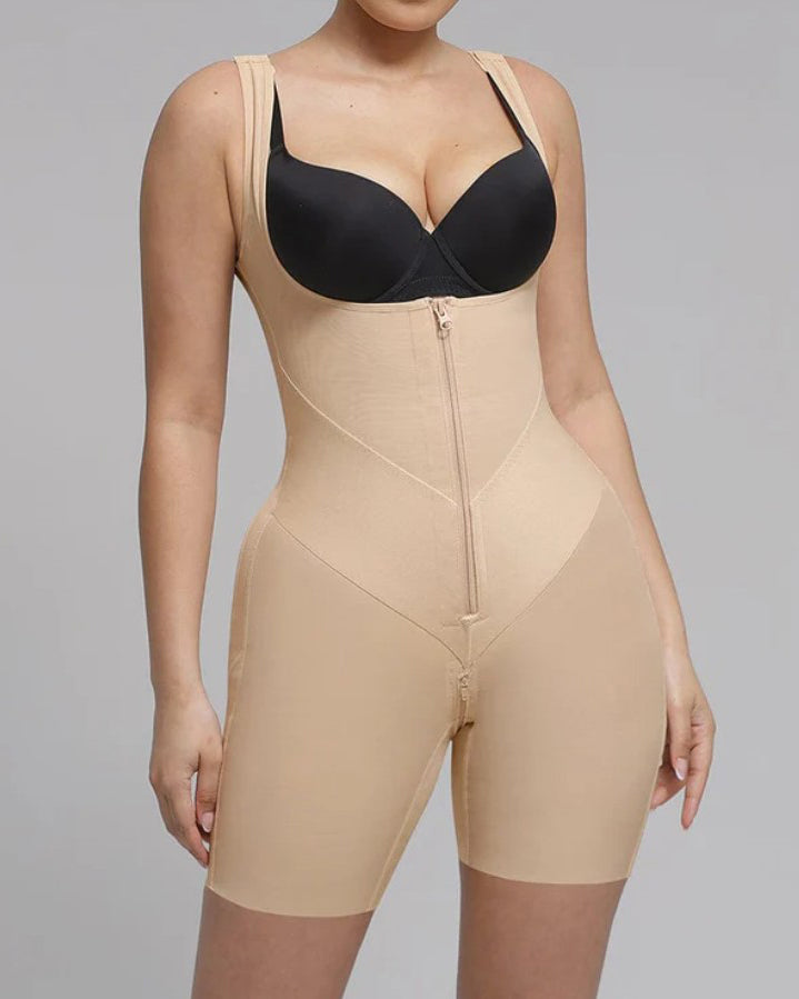 Fajas Colombianas Front Zipper Open Bust Full Body Shaper
