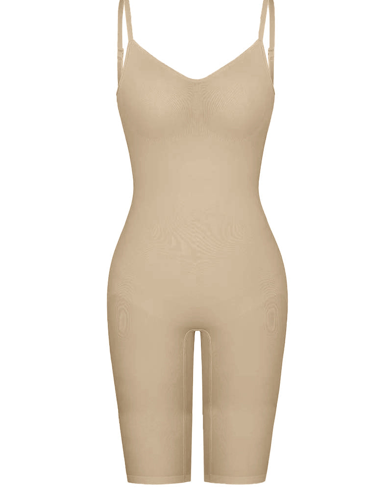 Seamless Backless Mid Length Tummy Control Shapewear Bodysuit