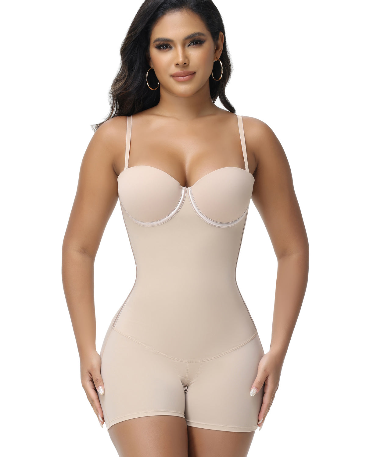 Shapshe® Built In Bra Lace Up Back Shapewear Bodysuit