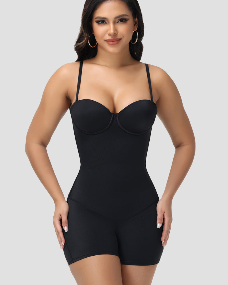 Shapshe® Built In Bra Lace Up Back Shapewear Bodysuit