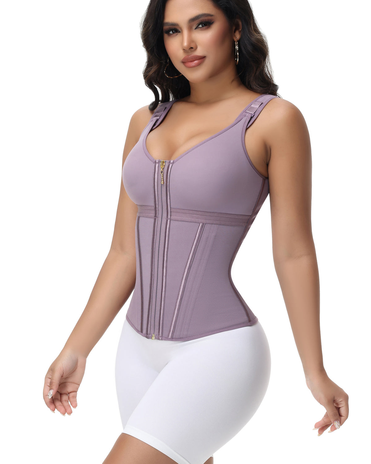 Shapshe® Fajas Colombianas Zip Front Steel Bone Tummy Control Waist Trainer - By Qivii