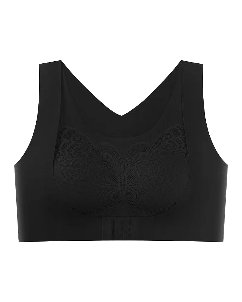 Seamless Front Buckle Push up Wireless Bra Correcting Hunchback