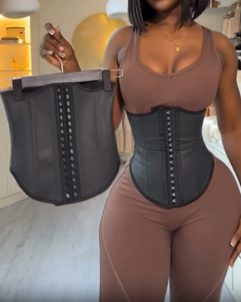 Waist Trainer Faux Leather Slimming Belt - By Qivii
