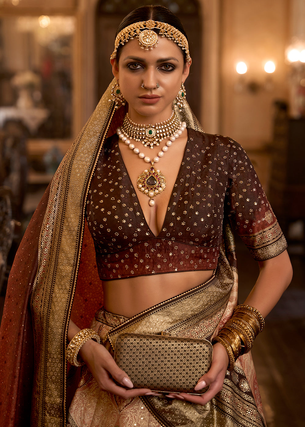 Purple & Green Ready to Wear Designer Silk Lehenga Choli with Sparkle & Aari Mirror work | Ready To Wear - qivii