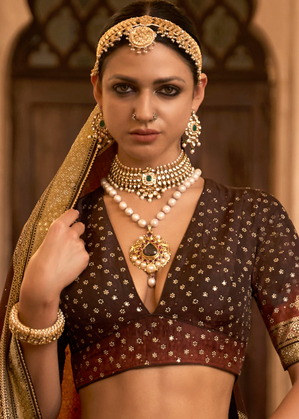 Purple & Green Ready to Wear Designer Silk Lehenga Choli with Sparkle & Aari Mirror work | Ready To Wear - qivii