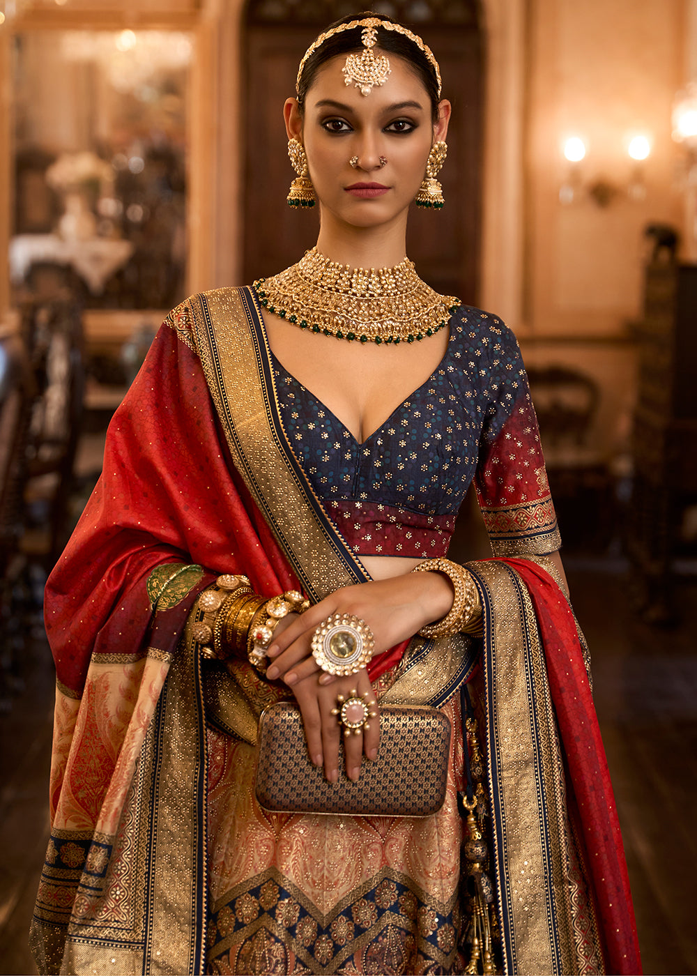 Shades Of Pink Ready to Wear Designer Silk Lehenga Choli with Sparkle & Aari Mirror work | Ready To Wear - qivii