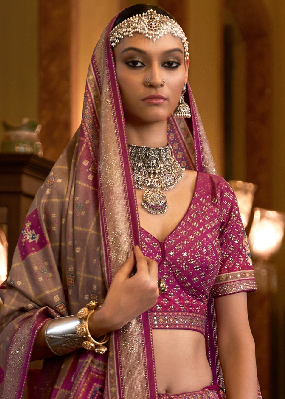 Shades Of Purple Ready to Wear Designer Silk Lehenga Choli with Sparkle & Mirror work | Ready To Wear - qivii