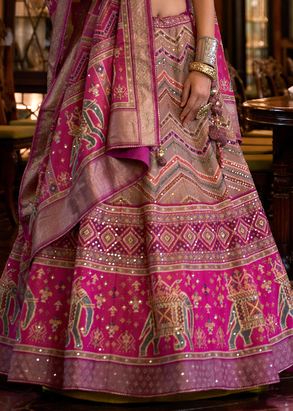 Shades Of Purple Ready to Wear Designer Silk Lehenga Choli with Sparkle & Mirror work | Ready To Wear - qivii