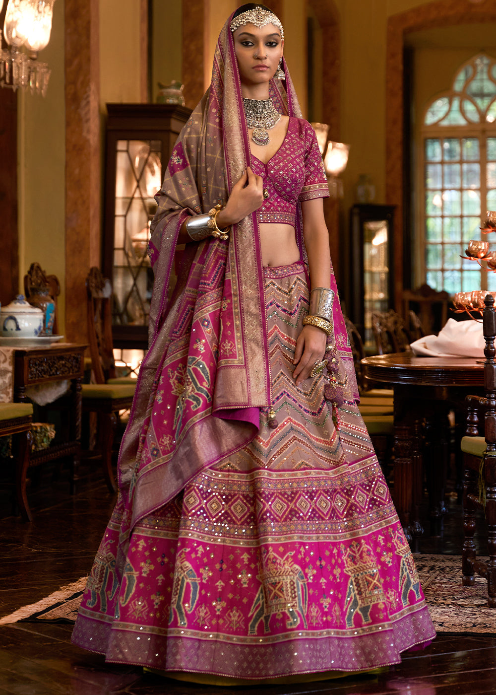 Shades Of Purple Ready to Wear Designer Silk Lehenga Choli with Sparkle & Mirror work | Ready To Wear - qivii