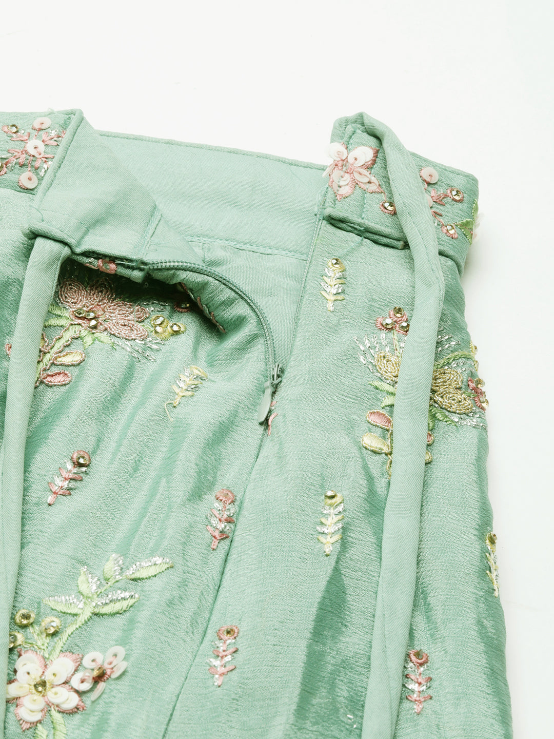 Seagreen - Georgette Sequins with Heavy Zarkan Embroidery Lehenga choli