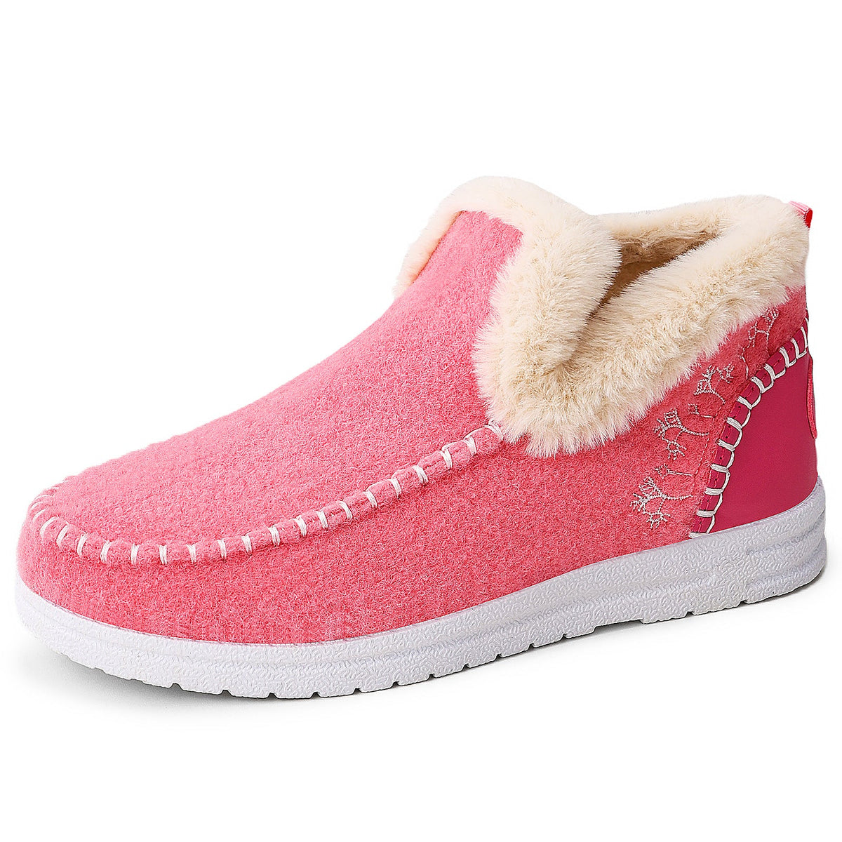 Women's Bootara Wrenvale faux fur-lined winter slip-on moccasins with round toes, available in US sizes 5-12.
