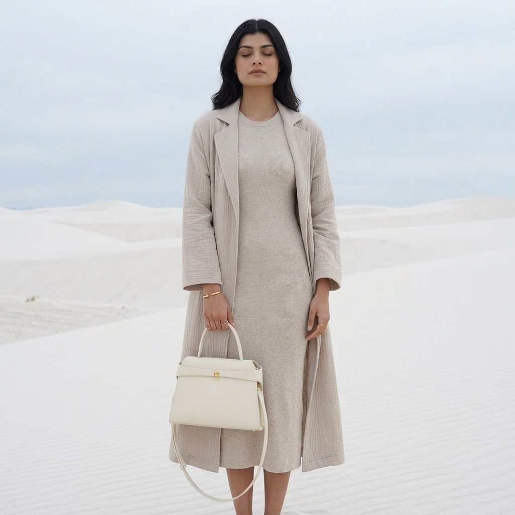 Aurelle Ivory In Pure Leather - By Qivii