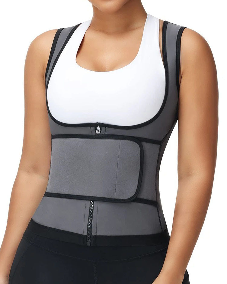 Sweat Suit Fat Burner Vest Tank Top Tummy Control Waist Trainer Belt