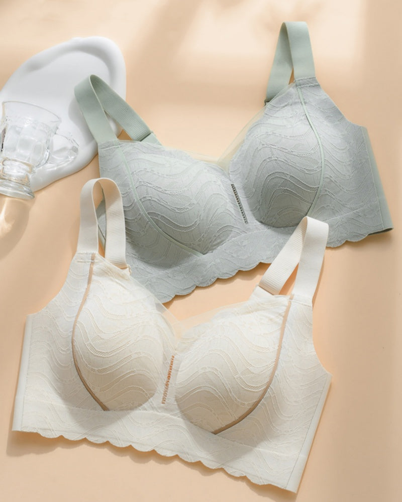 Soft Lace Wireless Full Coverage Minimizer Bra with Wide Straps