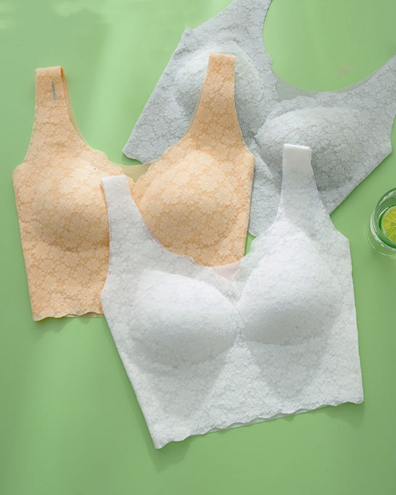 Plus Size Breathable Tank Top Push up Bra Side Smoothing