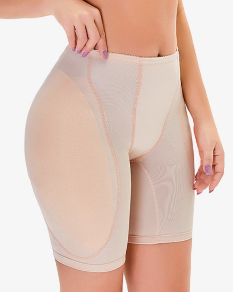 Mesh High Waisted Hip Lifting Shaping Shorts With Sponge Pad