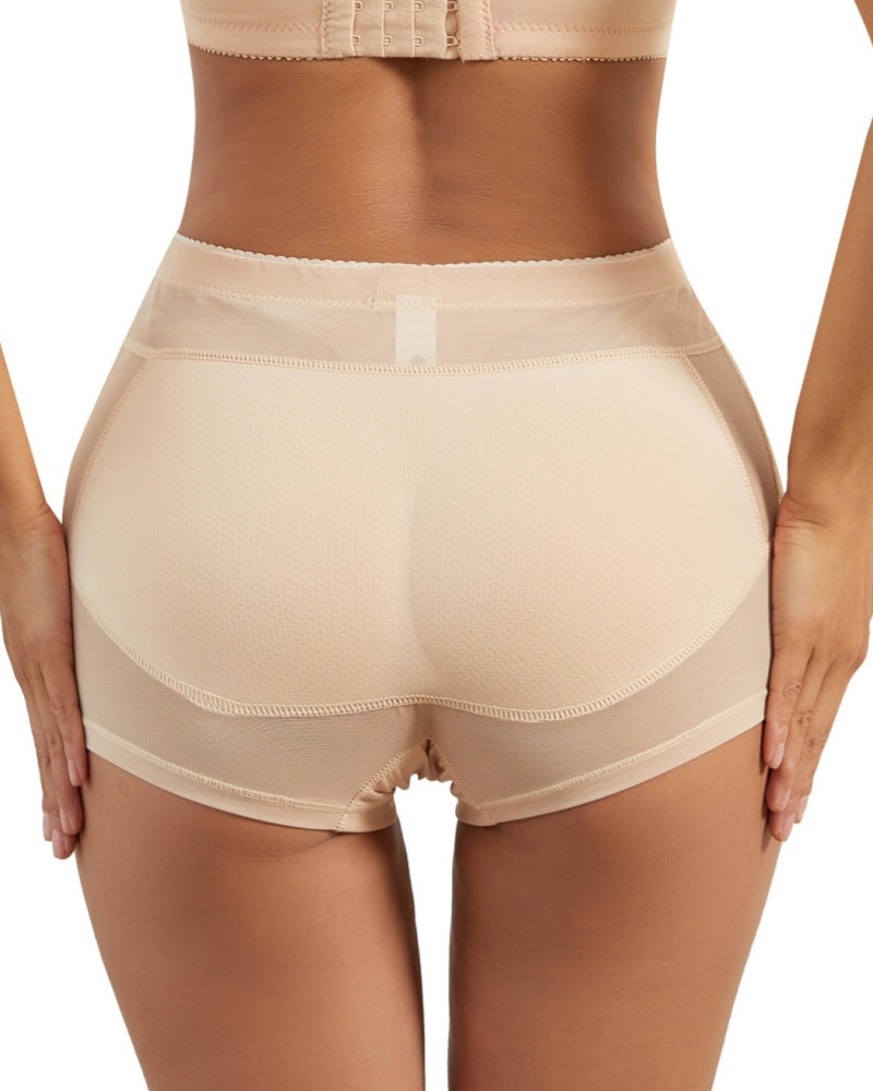 Mesh Tummy Control Butt Lift Smoothing Shaping Shorts With Sponge Pad - By Qivii