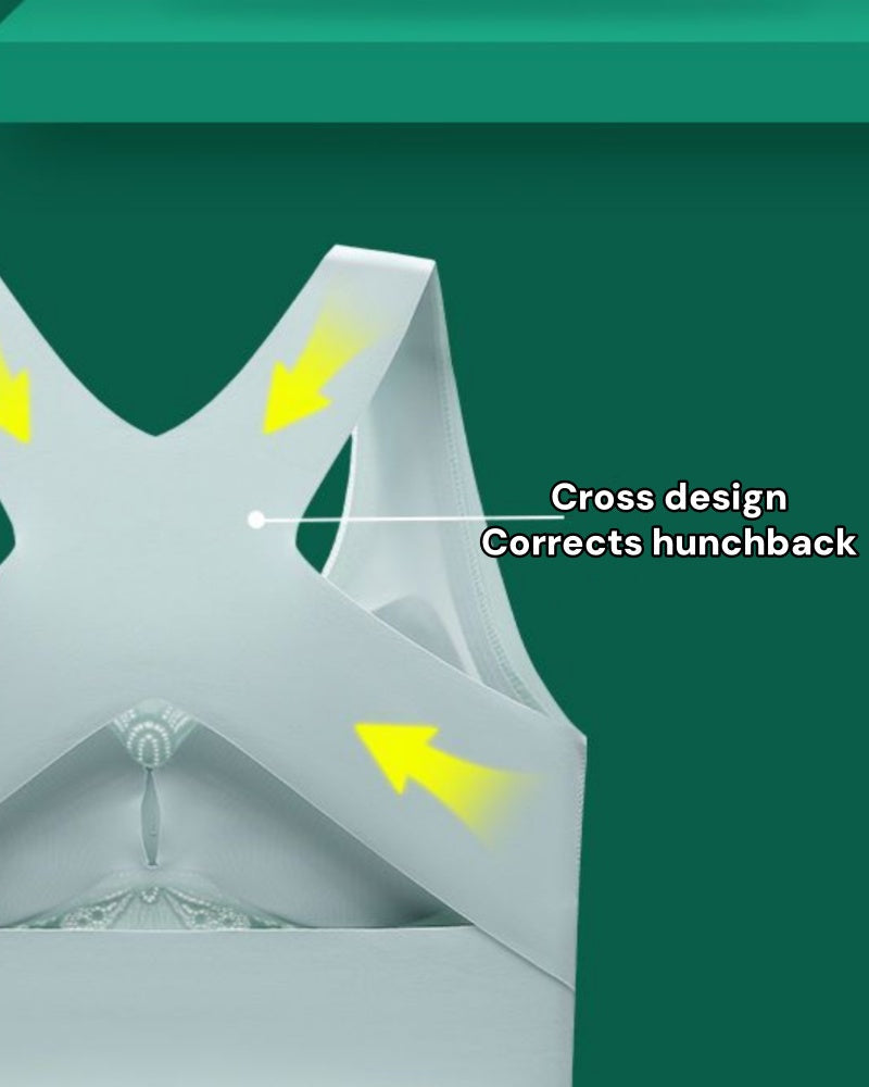 Seamless Front Buckle Push up Wireless Bra Correcting Hunchback