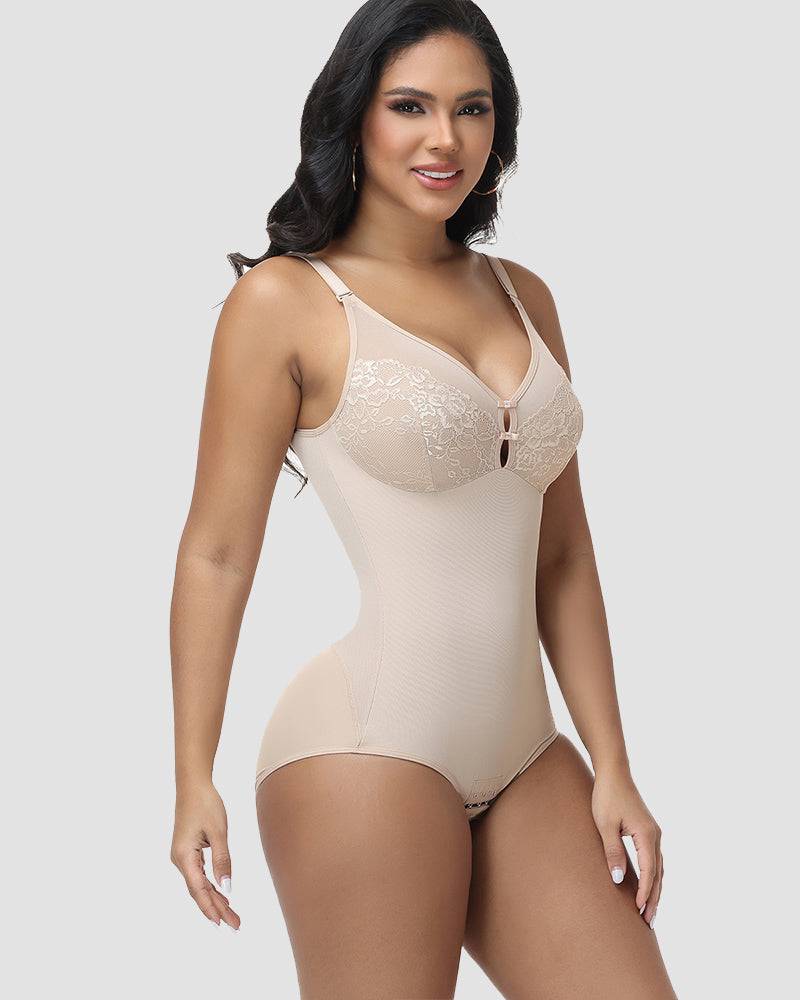 Shapshe® Lace Deep V Keyhole Cutout Bodysuit