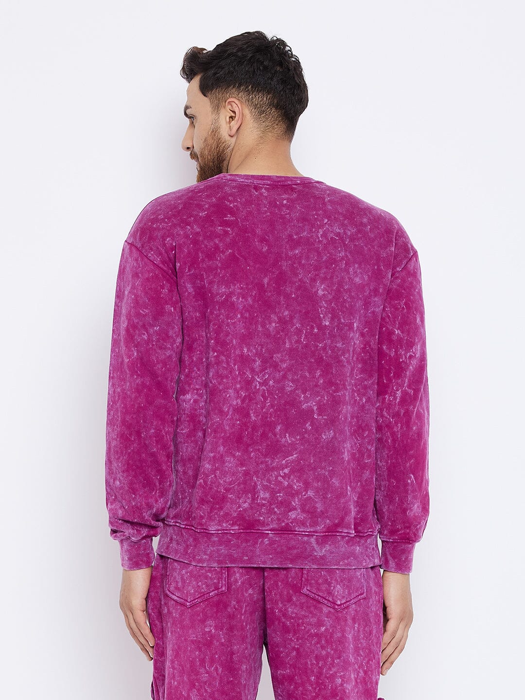 Magenta Washed Oversized Sweatshirt