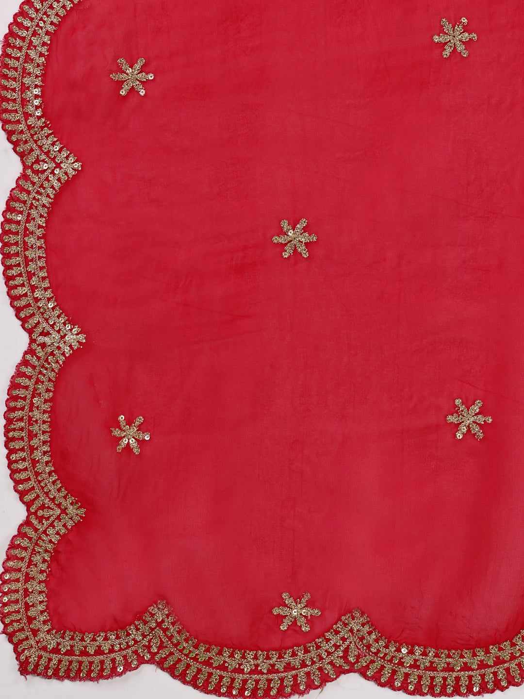 Red Jacquard Kurta With Dupatta