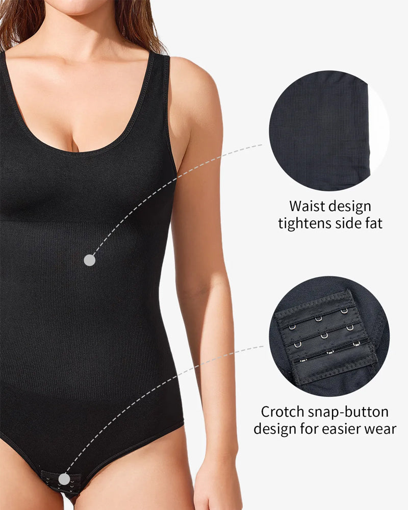 Women's Seamless Round Neck Tummy Control Briefs Bodysuit