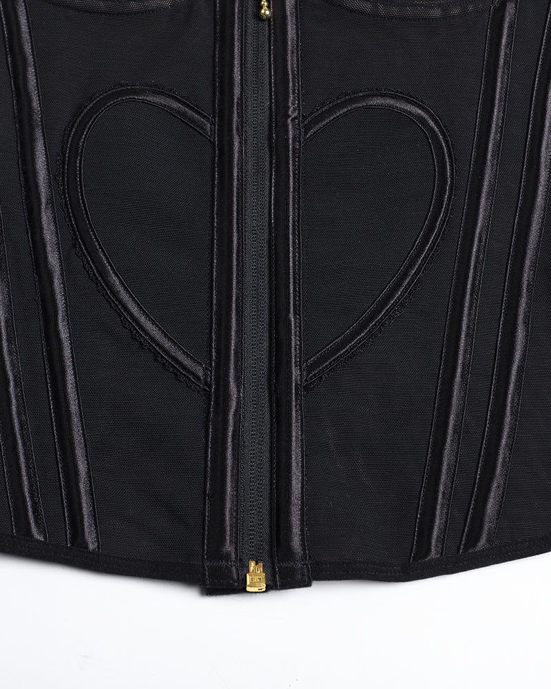 Shapshe® Fajas Colombianas Love Pattern Corset Top Zipper Waist Trainer