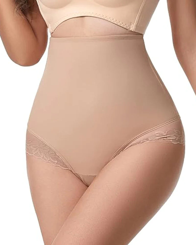 Lace Trim Tummy Control Shaping Shorts Sexy Thong Body Shaper Underwear - By Qivii
