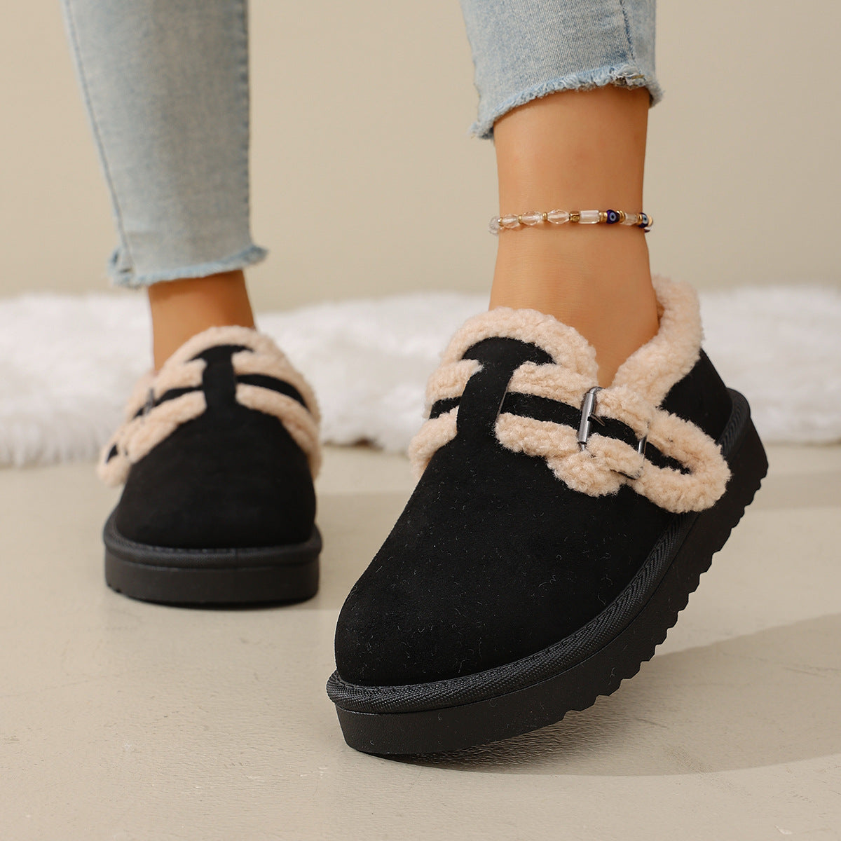 Women's BerryBirk Cozy Clogs – Retro Faux Fur Platform Snow Boots (US 5–9)