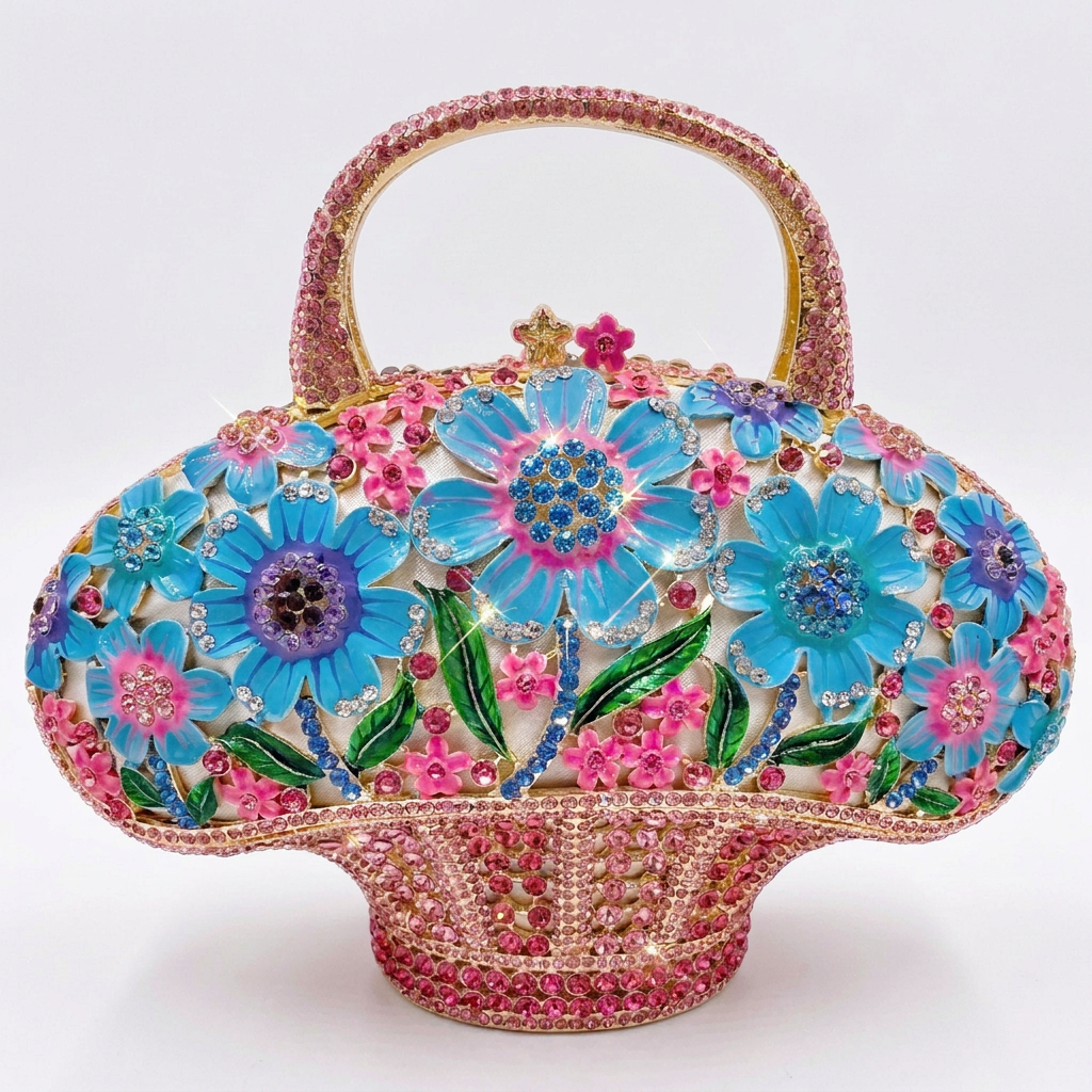 Bluebell Basket Crystal Bag - By Qivii